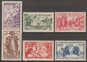 EDSROOM-14727 French Sudan 106-111 H 1937 Complete Paris Expo CV$12