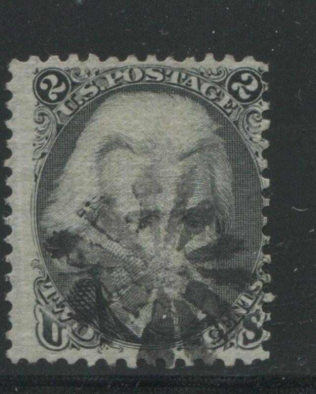 1868 US Stamp #84 2c Used Fancy Cancel D. Grill Catalogue Value $4250 Certified