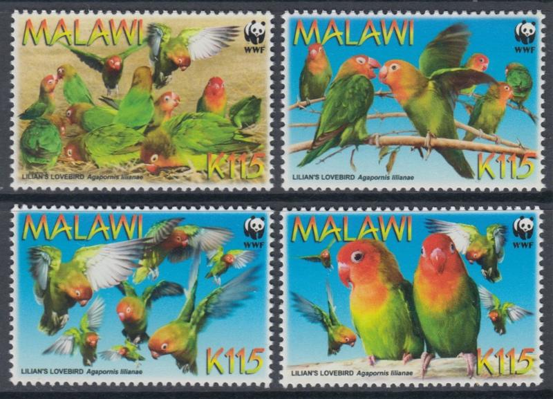 XG-BA887 MALAWI - Wwf, 2009 Lilian'S Lovebirds, Nature MNH Set