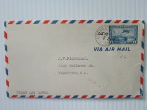 1938 Canada Airmail envelope with #C6 FDC Ottawa to Vancouver F-VF