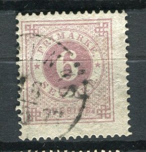 SWEDEN; 1872 early classic ' ore ' issue fine used 6ore. value