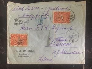 1922 Hamburg Germany Cover To Bussum Netherlands Wax Seal On The Back