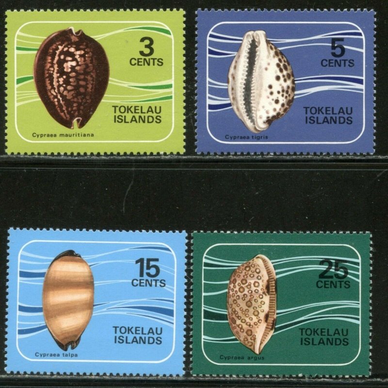 TOKELAU Sc#41-44 1974 Cowrie Shells Complete Set OG Mint NH