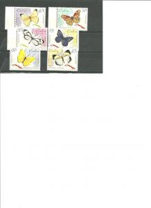 Cuba   1995   MNH    3645-50  Butterflies