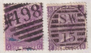 GREAT BRITAIN SC 51a PLATE 8 CANCELS SOUND x2 $270 SCV MOUNTED #3