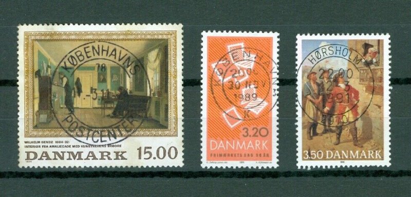 Denmark. 3 Different Stamp with Lux Cancels. Scott # 880-928-1019.