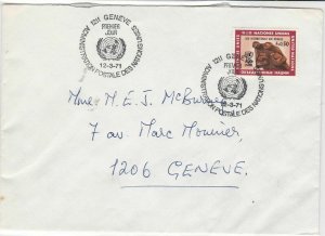 Geneva United Nations 1971  stamps cover ref 21658 