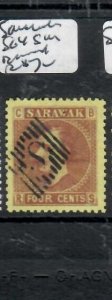 SARAWAK BROOKE 4C SG4   S IN BARS CANCEL VFU        P0327H