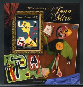 SIERRA LEONE 2023 130th ANNIVERSARY OF JOAN MIRO PAINTINGS S/SHT MINT NH