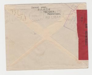 PALESTINE -LEBANON 1940 DUAL CENSOR COVER, P,C,05,M,B H/S, 15m RATE (SEE BELOW)