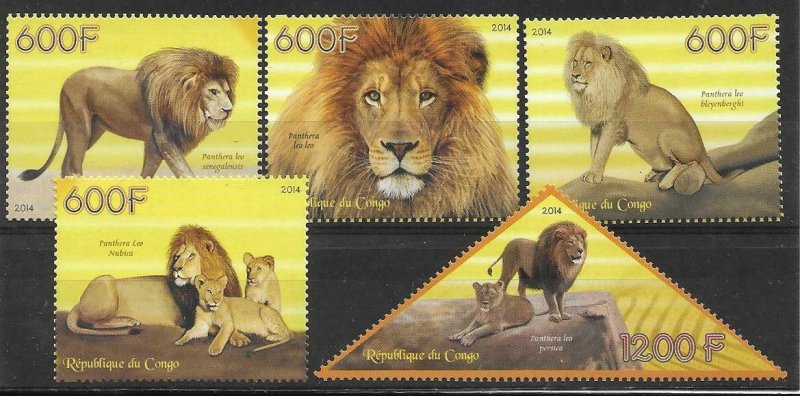 2014   CONGO  -  LIONS  -  MNH