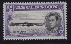 Ascension 1944 KGVI 1/2d black and bluish violet SG38b MNH ** perfect 13-