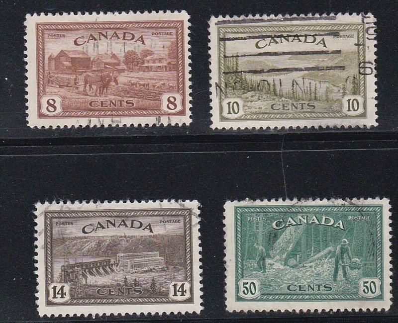 Canada # 268-270, 272, Industries, Used, 1/3 Cat.