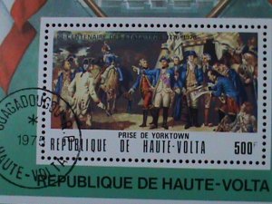 ​UPPER VOLTA-1976-BICENTENARY OF AMERICAN REVOLUTION CTO S/S VF-FANCY CANCEL