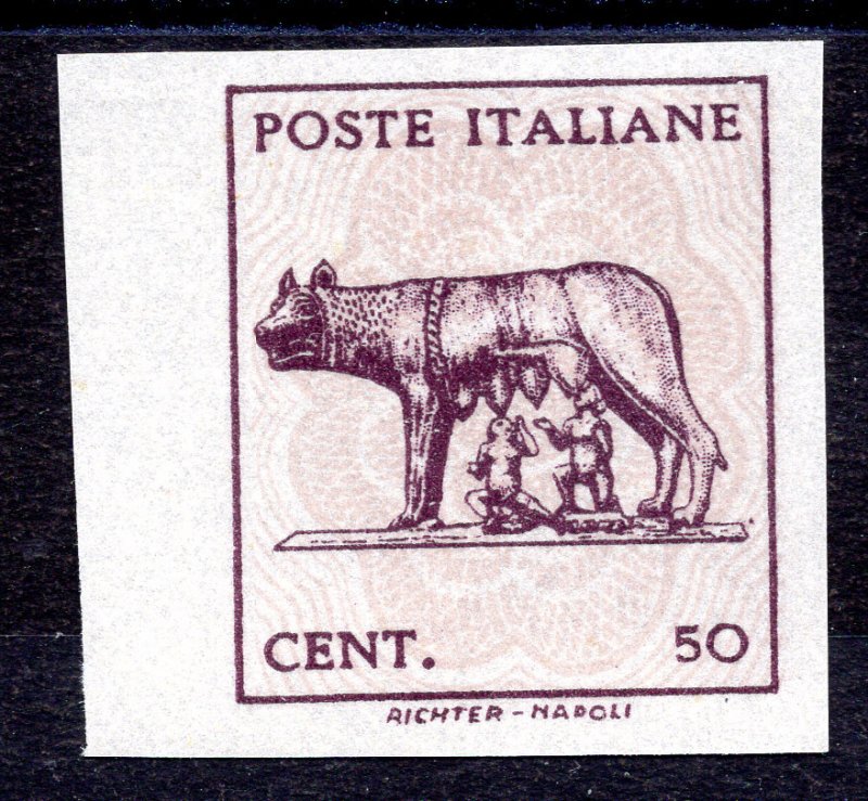 Lupa without watermark n. 515Ar not perforated b. by f. lilac color