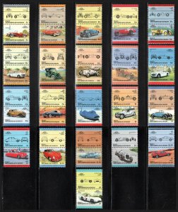 St. Vincent Bequia #87-127 ~ Short Set 21 of 42 Pairs ~ Cars ~ MNH (1984-87)