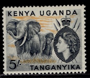 KENYA UGANDA TANGANYIKA QEII SG178, 5s black & orange, M MINT. Cat £45.