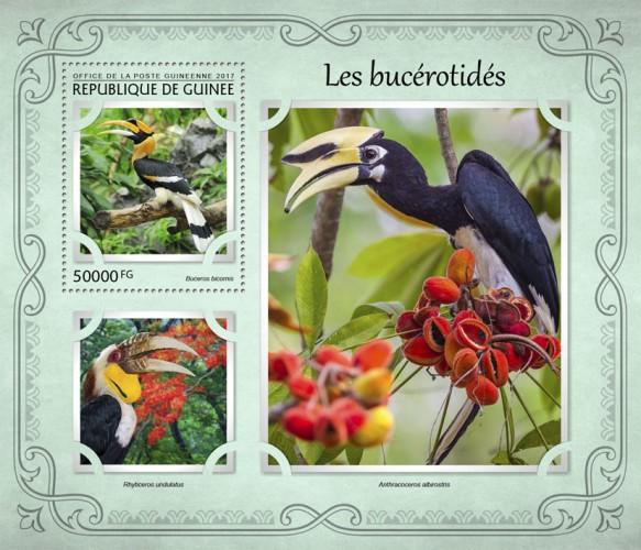 GUINEA 2017 SHEET HORNBILL BIRDS gu17118b