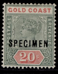 GOLD COAST QV SG24s, 20s green & red, LH MINT. SPECIMEN