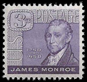 # 1105 MINT NEVER HINGED JAMES MONROE     XF+