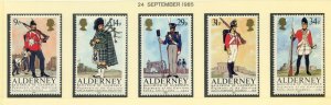 Alderney 1985 Regiments Set SGA23/27 Unmounted Mint