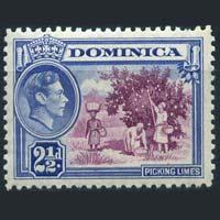 DOMINICA 1938 - SG# 103A Picking Limes WMK 2.5p LH