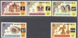 DOMINICA  521-25 MNH 1977 SILVER JUBILEE