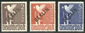 GERMANY #9N18-20 Mint NH - 1948 2m-5m Dove, High Values