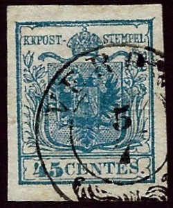 Austria Lombardy SC#6 Used VF SCV$60.00..Great Austrian Stamp!