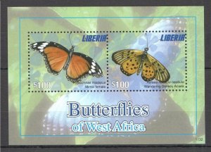 Oz0456 2011 Liberia Butterflies Of West Africa Fauna Bl Mnh