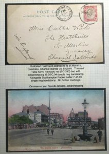 1904 South Africa Picture Postcard Cover To Guernsey Channel Islands England