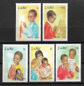 1981 Zaire 1037-41 Noel MNH C/S of 5 SCV$5.90