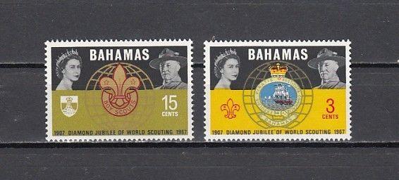 Bahamas, Scott cat. 267-268. Scouting Diamond Jubilee issue. Light Hinged.