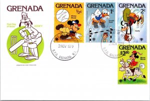 Grenada FDC 1979 - Goofy, Walt Disney - Block of 4 - F65040