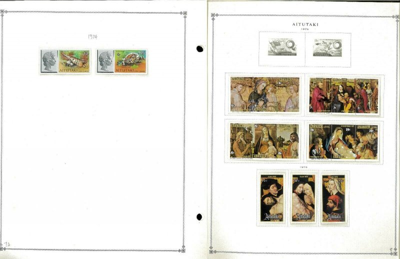 Aitutaki 1903-1988 MNH & LH in Mounts (1 used) on Scott International Pages