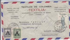 1951, Bogota, Columbia to Czechoslovakia, Airmail (28906)