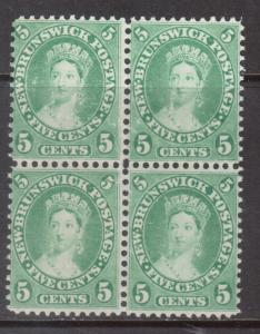 New Brunswick #8 Very Fine Never Hinged Block **With Certificate**