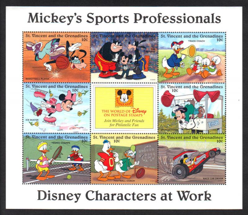 St. Vincent Grenadines-Disney Mickey's Sports VF NH 8 stamps