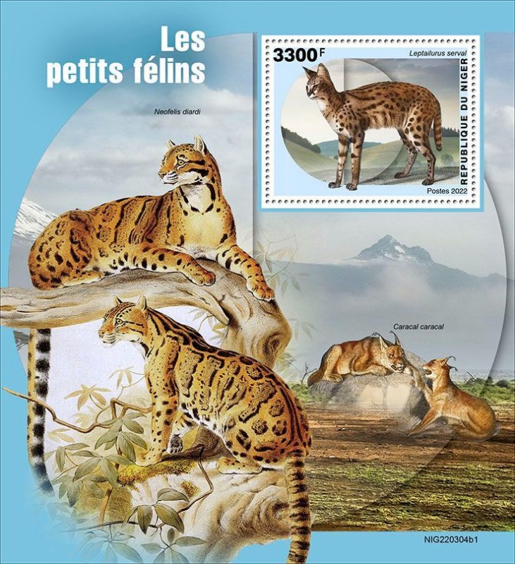 NIGER - 2022 - Small Felines - Perf Souv Sheet #1 - Mint Never Hinged