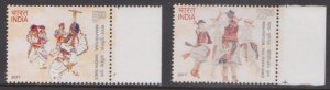 INDIA PORTUGAL 2017 TRADITIONAL DANCES - 2V - MINT NH