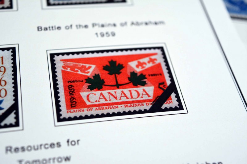 COLOR PRINTED CANADA 1953-1973 STAMP ALBUM PAGES (32 illustrated pages)