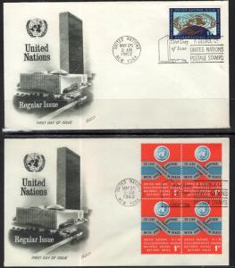 UN New York 104-107 Fleetwood Set of Four U/A FDCs