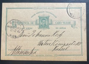 1894 Saint Vincent Cabo Verde Stationery Postcard Cover To Kassel Germany