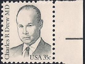 #1865 35 cent Dr. Charles Drew, mint OG NH EGRADED VF 81