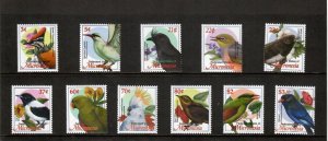 Micronesia 2002 - Birds - Set of 11 Definitive Stamps - Scott #525-35 - MNH