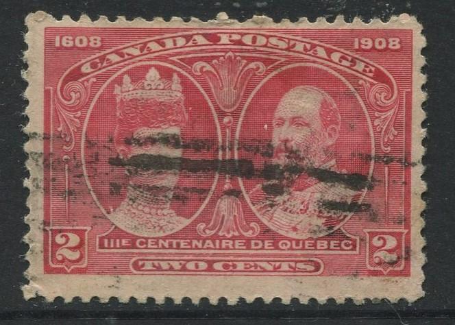 Canada - Scott 98 - Quebec Tercentenary Issue - 1908 - Used - Single 2c Stamp