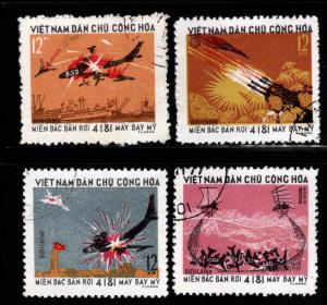 North Viet Nam Scott 714-717 used CTO commemorating the 7181 downed plane set