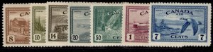 CANADA GVI SG401-407, 1946-47 PEACE RE-CONVERSION set, NH MINT. Cat £70.