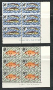 Ascension Island 4 Blocks of 6 SC #'s 130-133 Fish Types of 1968 