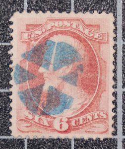 Scott 148 - 6 Cents Lincoln - Used - Blue Cancel PSE Cert Grade 90 SCV - $325.00